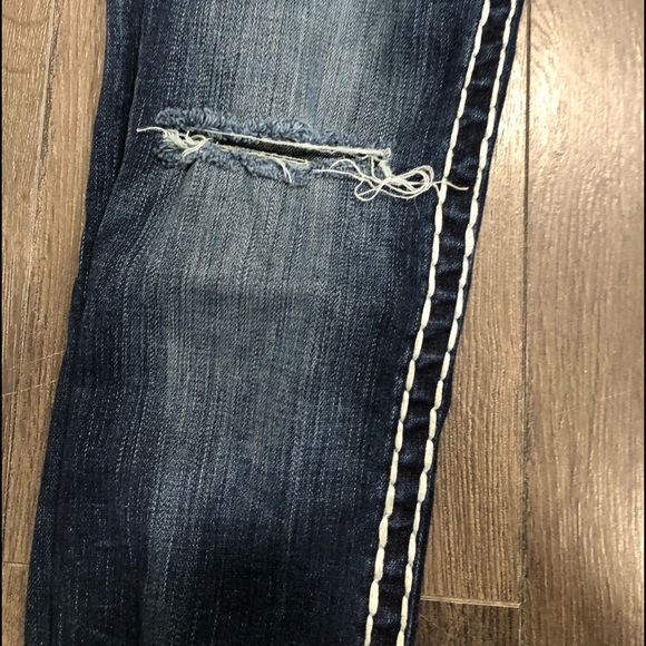 TRUE RELIGION HAND PICKED SKINNY RIPPED WOMENS JEANS - Picture 8 of 12